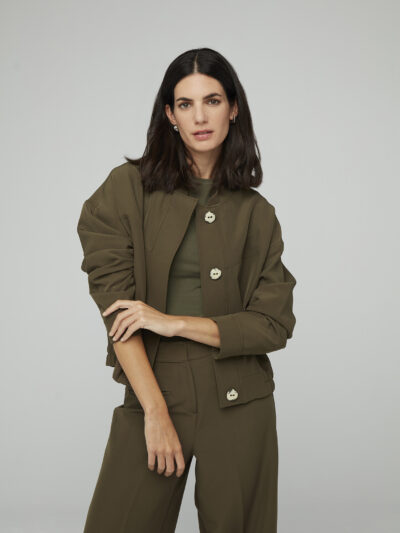 CHAQUETA BOMBER   CHARTREUSE Caqui
