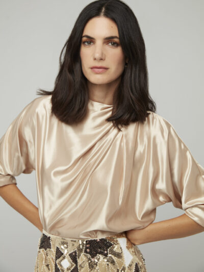 BLUSA DRAPEADA CHAMPGNE